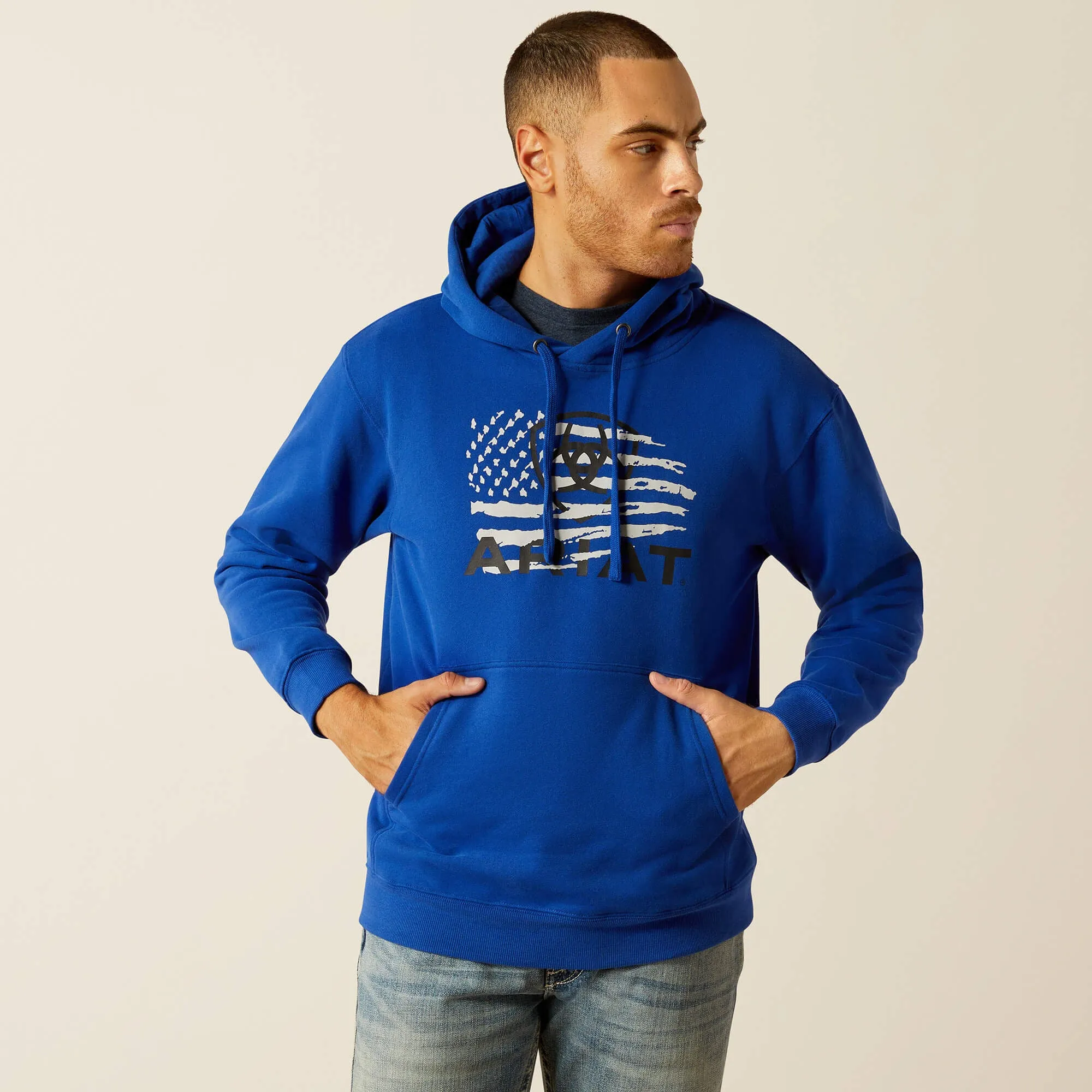 Ariat Kid's Royal Blue Flag Logo Breakthru Hoodie