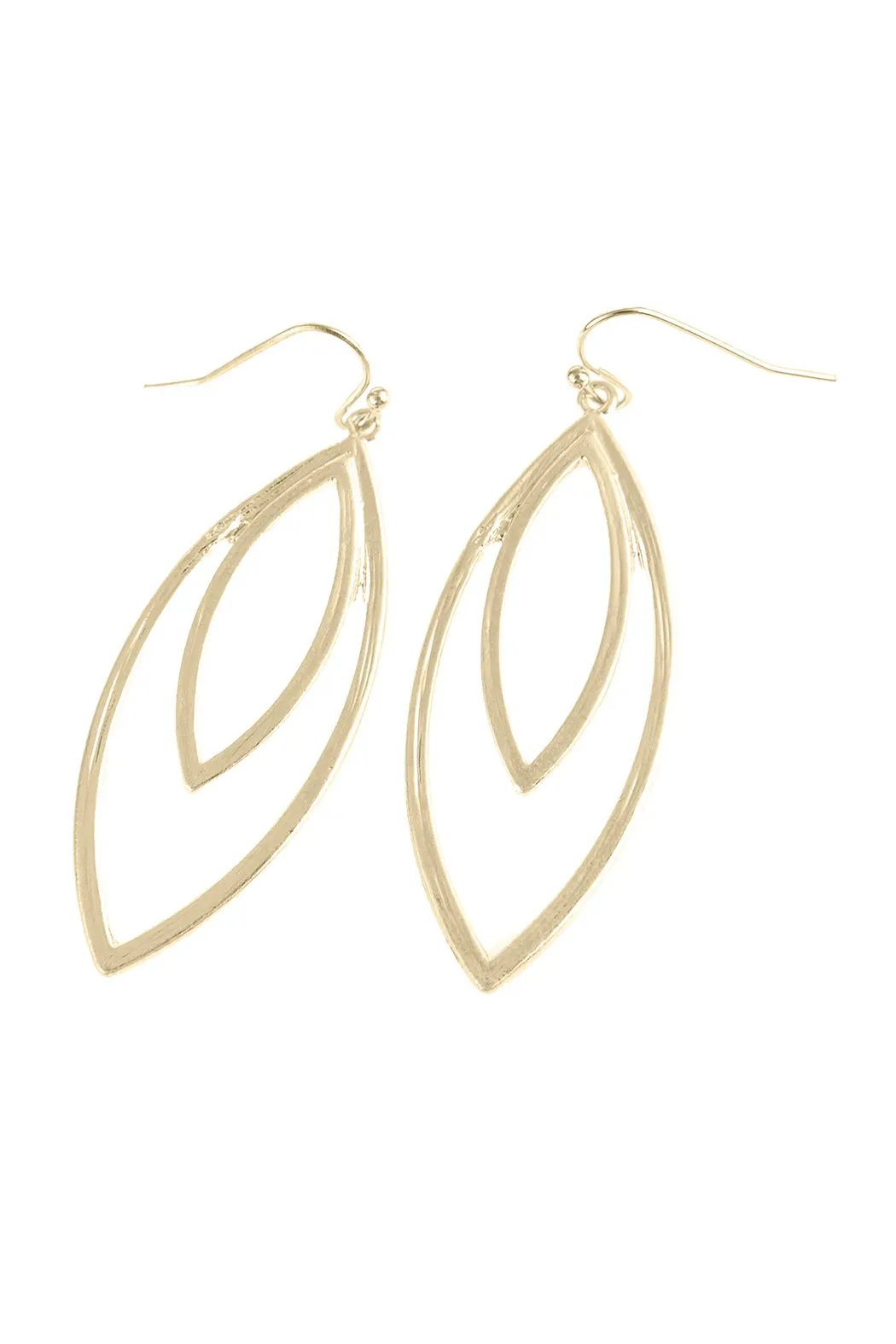 Double Open Marquise Dangle Hook Earrings