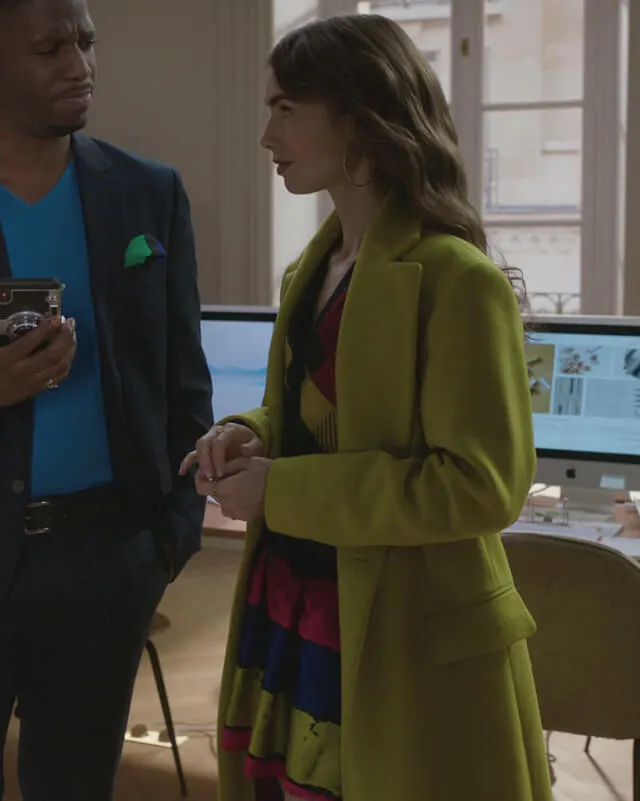 Emily In Paris Green Long Coat
