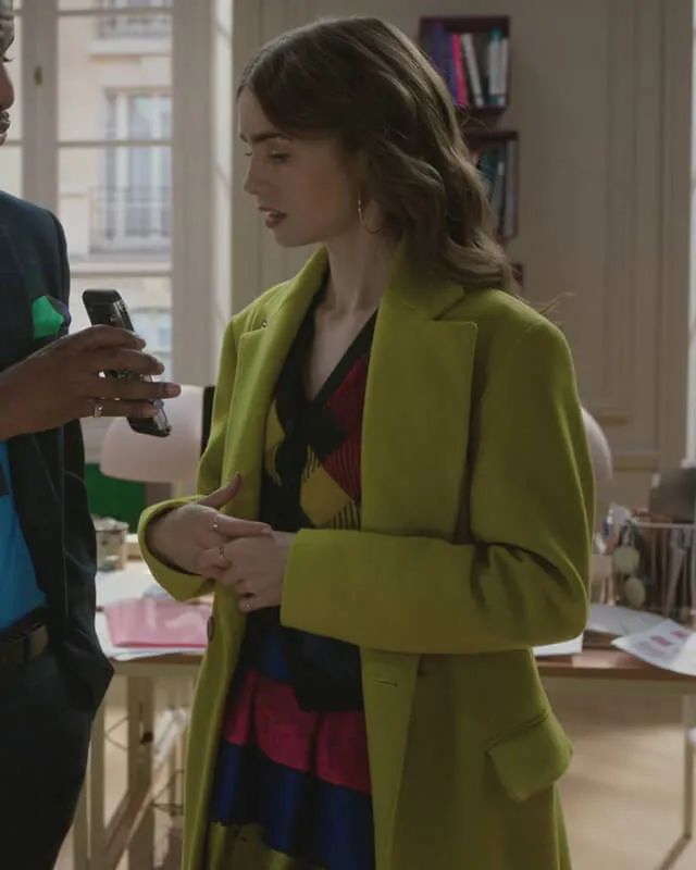 Emily In Paris Green Long Coat
