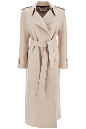 pressed wool robe coat with nine words A1343MLK ALMOND