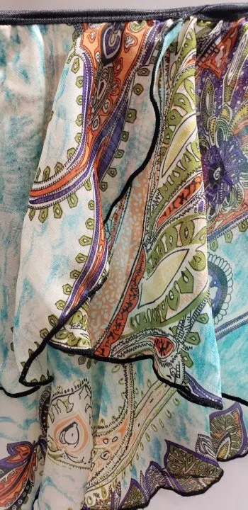 Questa -- Children's Pull-On Skirt -- Blue Tone Paisley