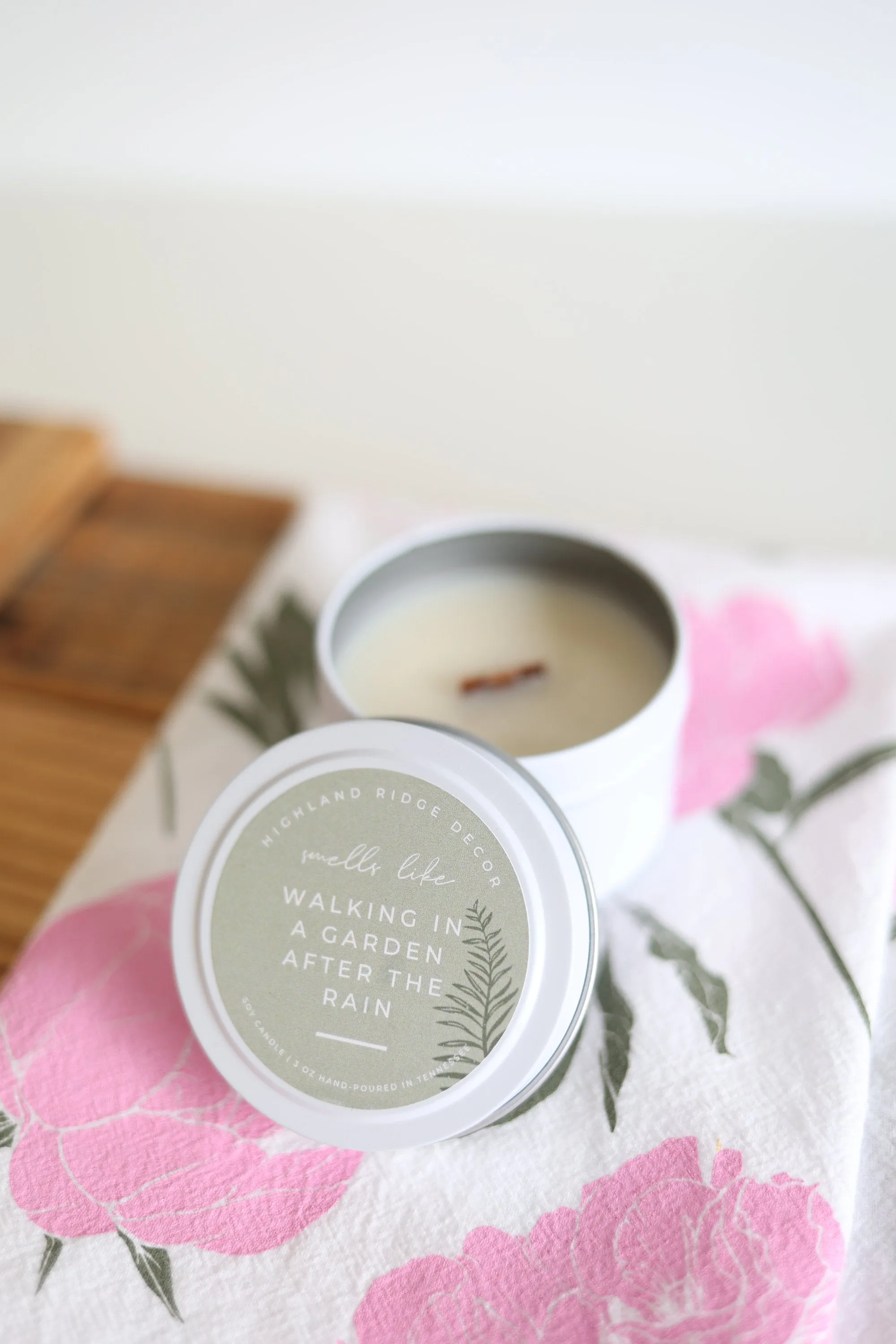 "Walking In A Garden After The Rain" Candle Tin