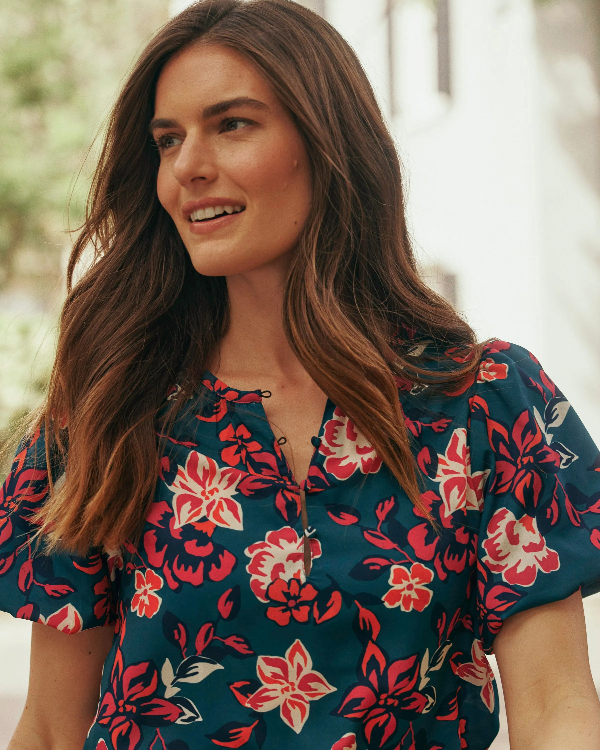 Tinsley Aster Bouquet Printed Woven Top
