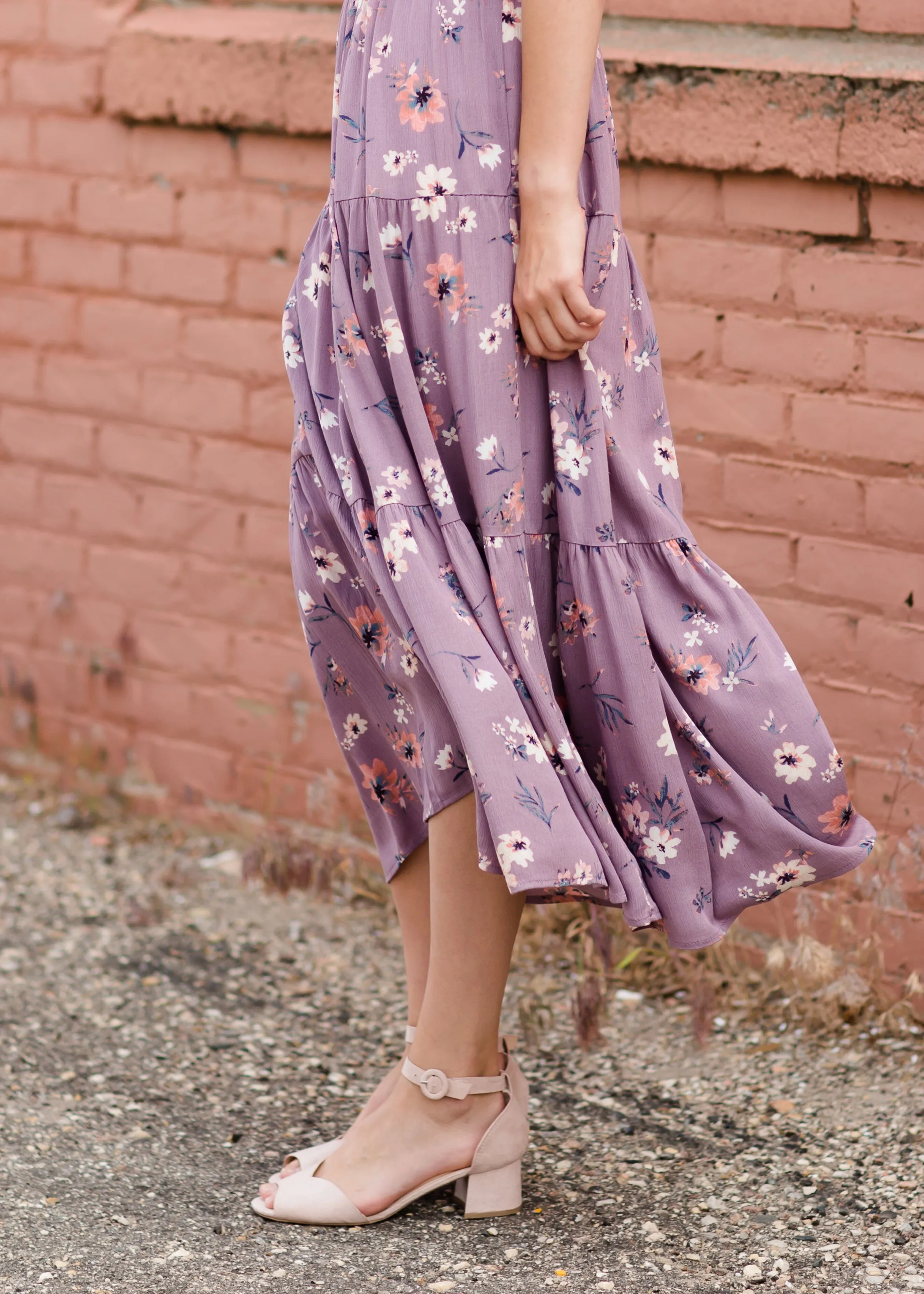 Vintage Tiered Floral Maxi Skirt