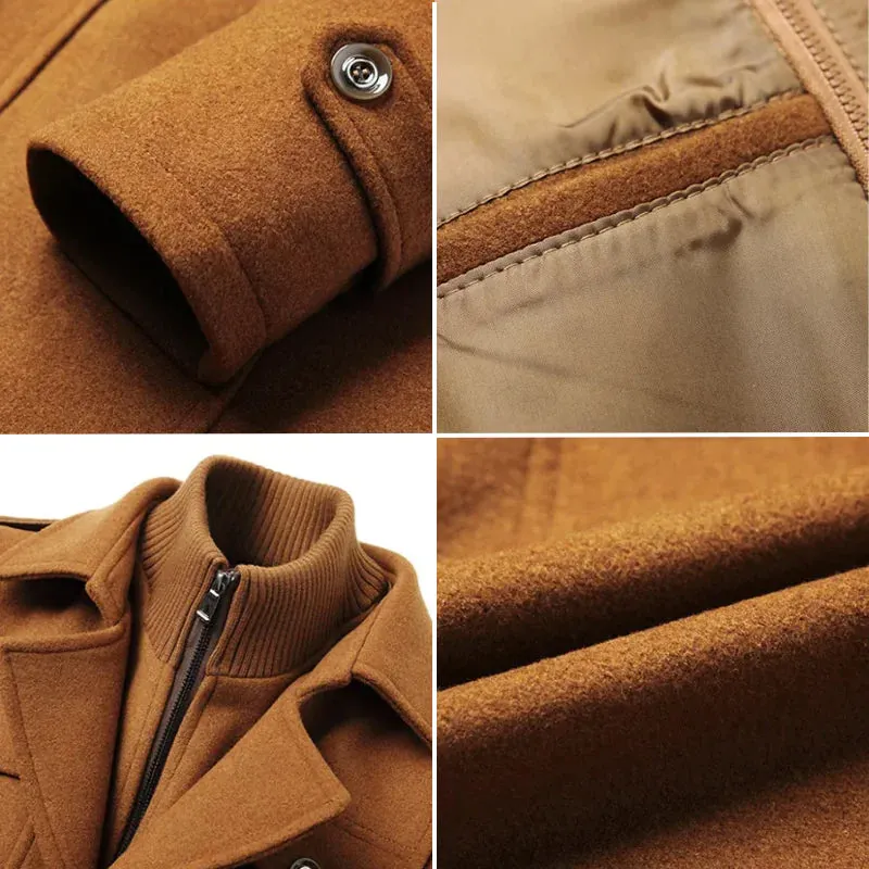 Wool Trench Coat with Removable Quilted Vest