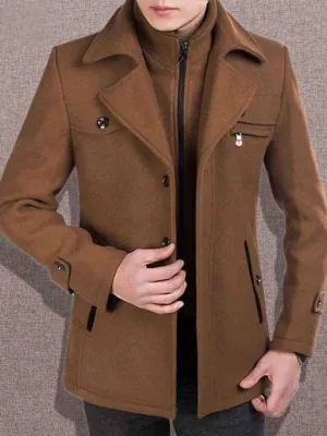 Wool Trench Coat with Removable Quilted Vest