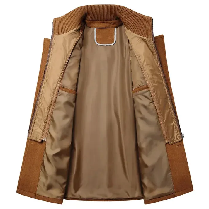 Wool Trench Coat with Removable Quilted Vest